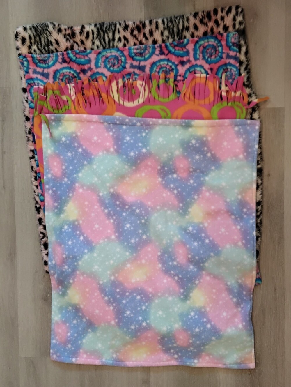 Set Of 4 Handmade Fleece Dog Blankets For A Small Dog. - Approx 35" X 27" +/-.